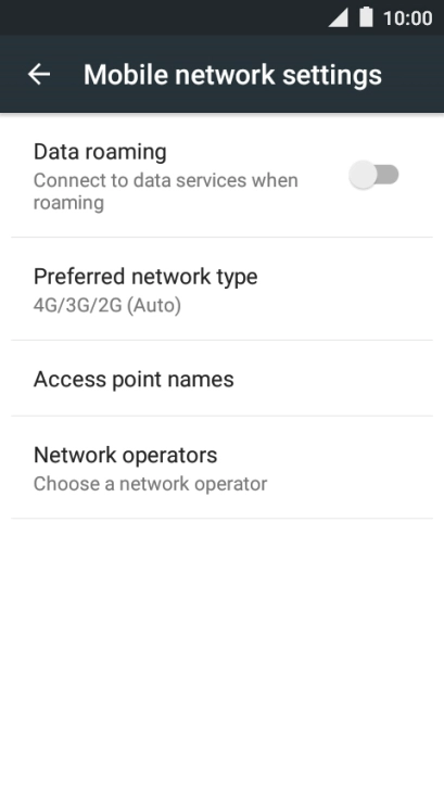 Press Preferred network type.