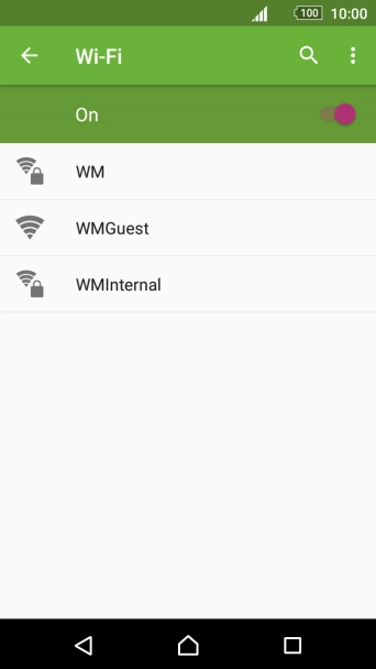 Press the required Wi-Fi network.