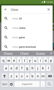 Key in the name or subject of the required app and press the search icon.