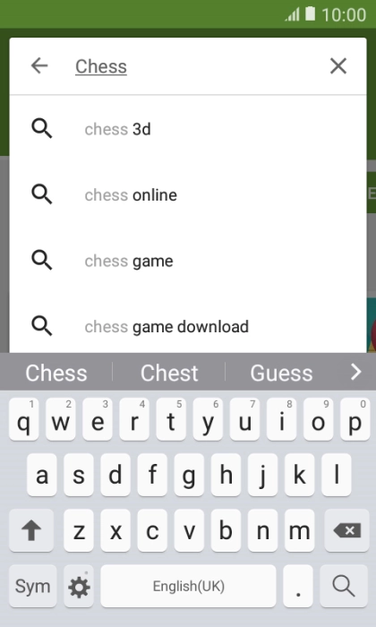 Key in the name or subject of the required app and press the search icon.