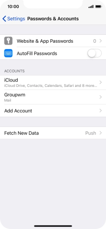 Press the name of the email account you've just set up.