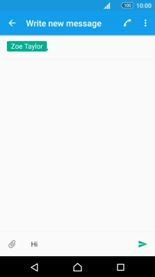 Press the send icon when you've finished your text message.