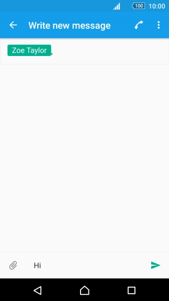 Press the send icon when you've finished your text message.