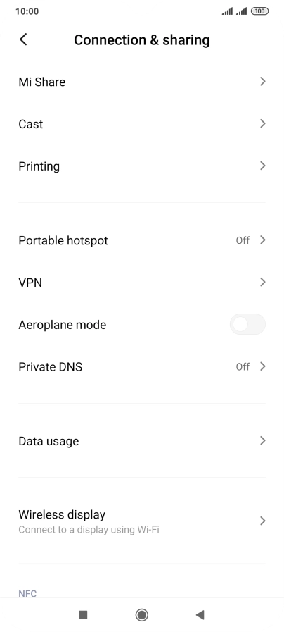 Press Data usage.