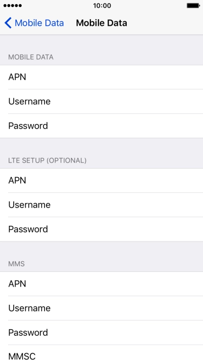 Press APN and key in live.vodafone.com.