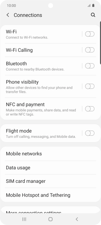 Press Mobile networks.