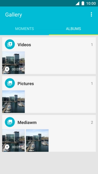 Press the required picture or video clip.