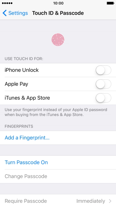 Press Add a Fingerprint... and follow the instructions on the screen to add your fingerprint.
