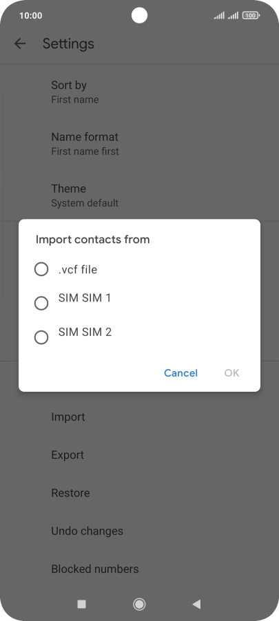 Press the required SIM.