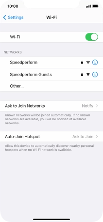 Press the required Wi-Fi network and key in the password for the Wi-Fi network.