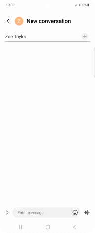Press the text input field and write the text for your text message.