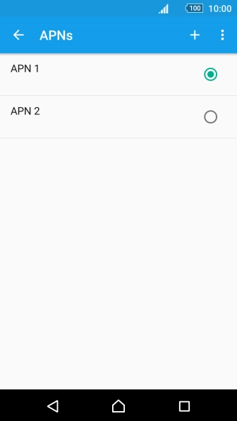 Press the field next to the data connection to activate it.