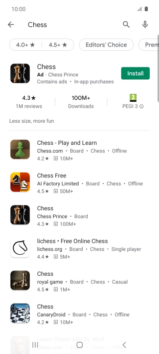 Press the required app.