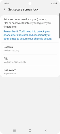 Press the required phone lock code and follow the instructions on the screen to create an additional phone lock code.