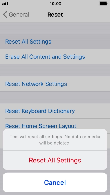 Press Reset All Settings.
