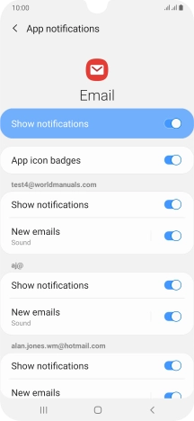Press the indicator next to 