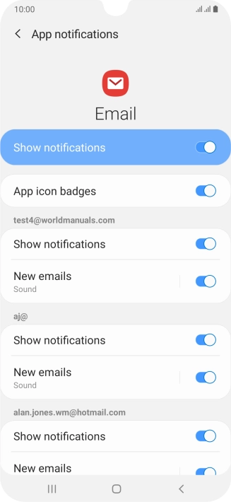 Press the indicator next to 