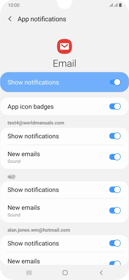Press the indicator next to 