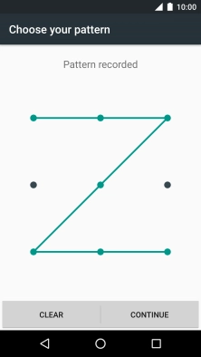 Slide your finger across the screen to connect at least four points and press CONTINUE.