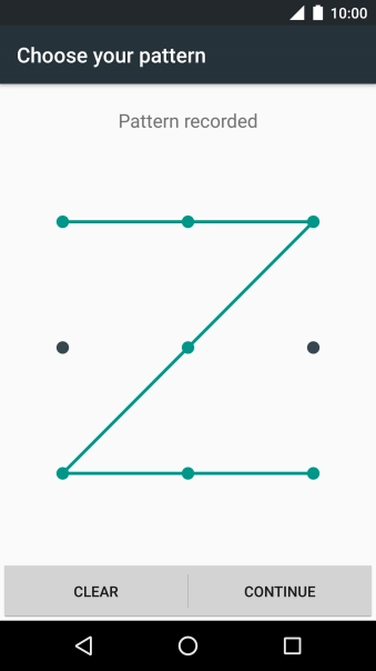 Slide your finger across the screen to connect at least four points and press CONTINUE.