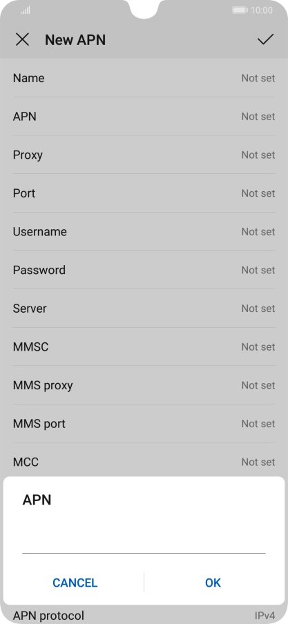 Key in mms.vodafone.net and press OK.