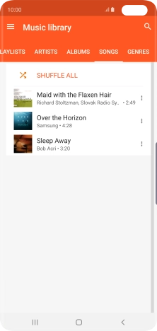 Press the required audio file.