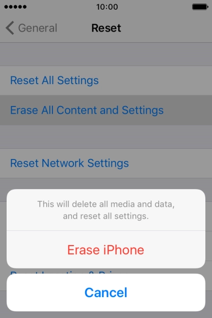 Press Erase iPhone.