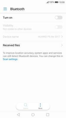 Press Turn on to turn on the function.