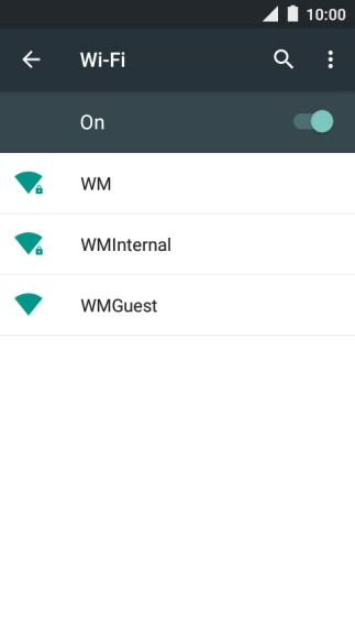 Press the required Wi-Fi network.