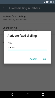 Key in your PIN2 and press OK.