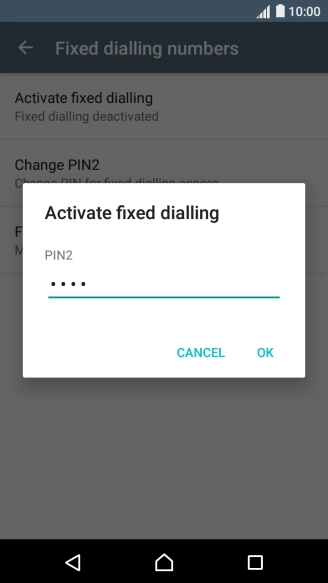Key in your PIN2 and press OK.