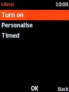 Select Turn on to turn on silent mode.