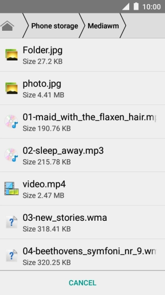 Press the required file.
