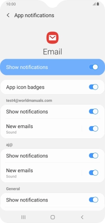 Press the indicator next to 