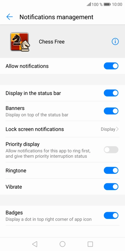 Press the indicator next to 