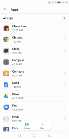 Press the required app.