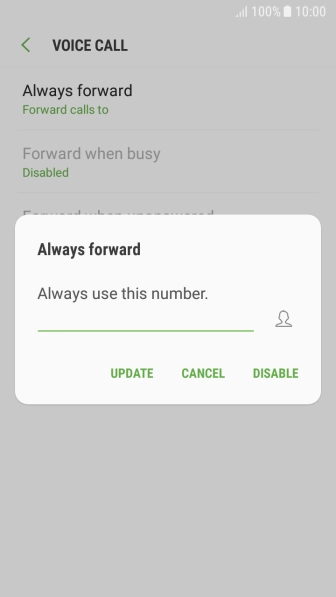 Press DISABLE.