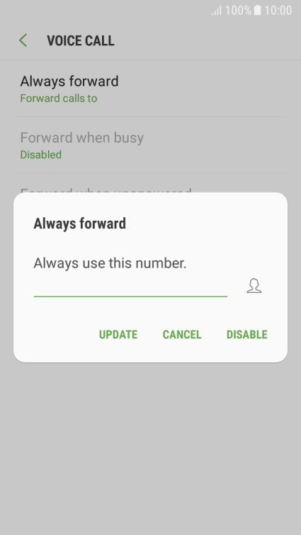 Press DISABLE.