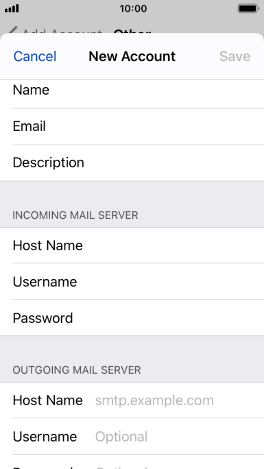 Press Host Name and key in mail.vodafone.ie.