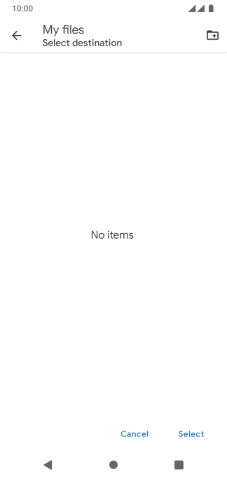 To create a new folder, press the new folder icon and follow the instructions on the screen to create a new folder.