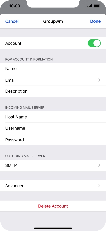 Press SMTP.