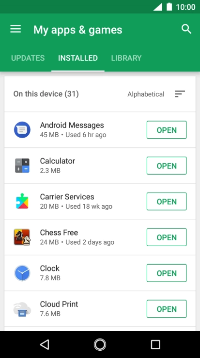 Press the required app.