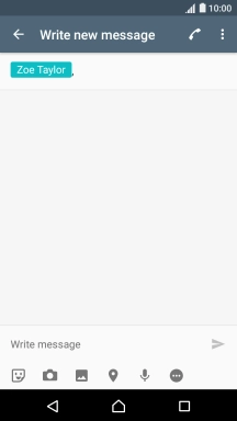 Press the text input field and write the text for your picture message.