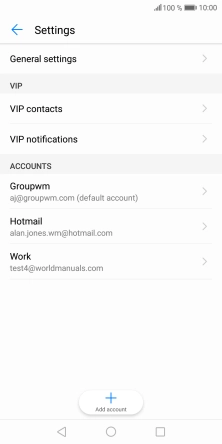 Press the required email account.