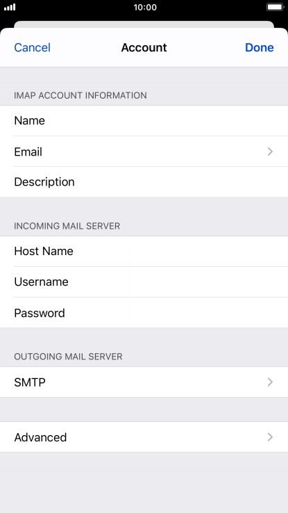 Press SMTP.
