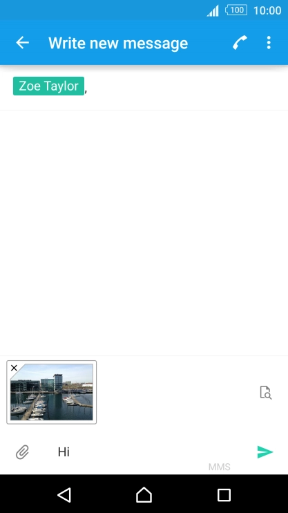 Press the send icon when you've finished your picture message.