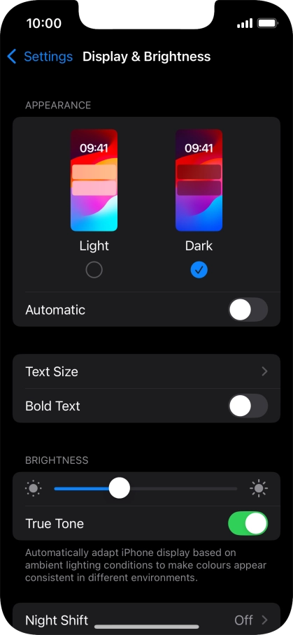 Press the indicator next to 