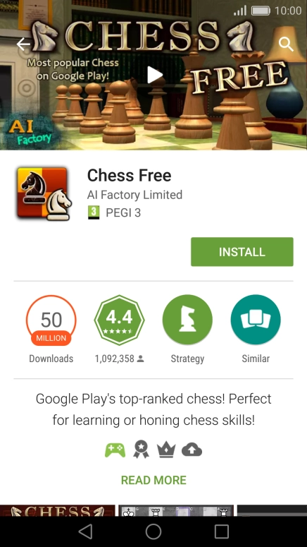 Press INSTALL and follow the instructions on the screen to install the app.