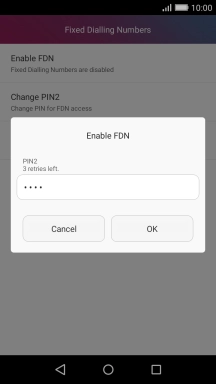 Key in your PIN2 and press OK.