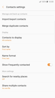 Press Import/export contacts.